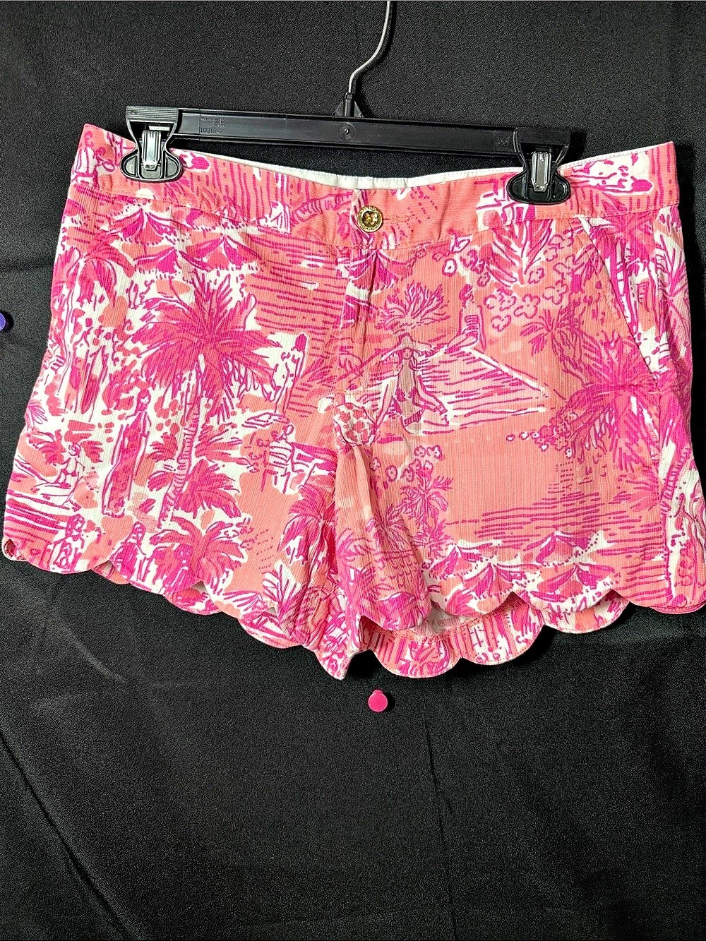 Lilly Pulitzer Buttercup Scallop Shorts Floral Pink & White Size 8